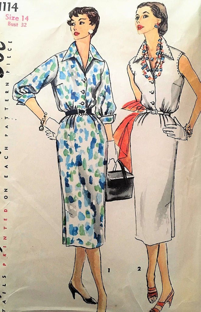 1950s shirt dress pattern 1950s Shirt Dress Pattern Woman's Own 3-Way Iron by BessieAndMaive