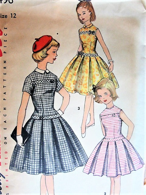50s LOVELY Girls Dress Pattern SIMPLICITY 1496 Drop Waist Party Dress A Vintage shop 50s LOVELY Girls Dress Pattern SIMPLICITY 1496 Drop Waist Party Dress A Vintage shop
