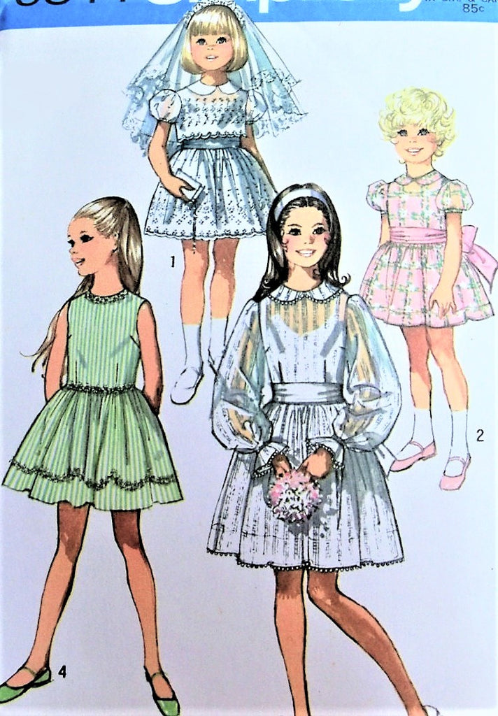 70s CUTE Little Girls Toddler Fancy Party Dress Pattern SIMPLICITY 934 – A  Vintage shop