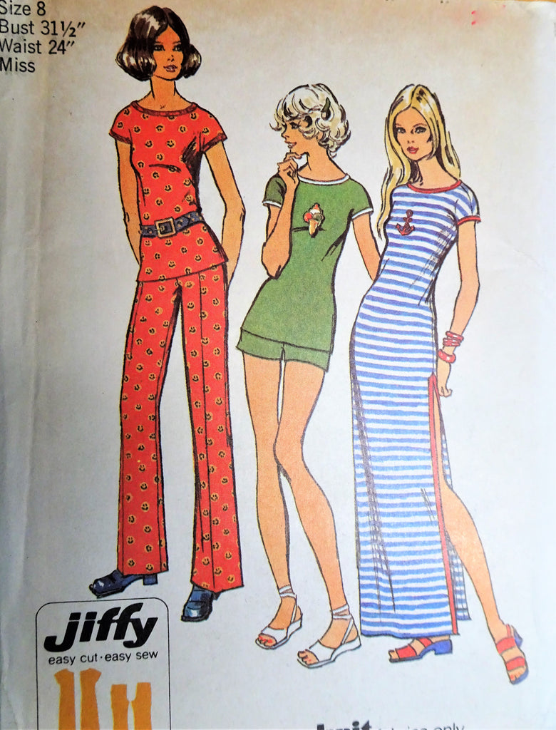 1970s FAB Easy to Sew Pants or Shorts, Maxi Dress or Tunic Pattern SIM A Vintage shop 1970s FAB Easy to Sew Pants or Shorts, Maxi Dress or Tunic Pattern SIM A Vintage shop