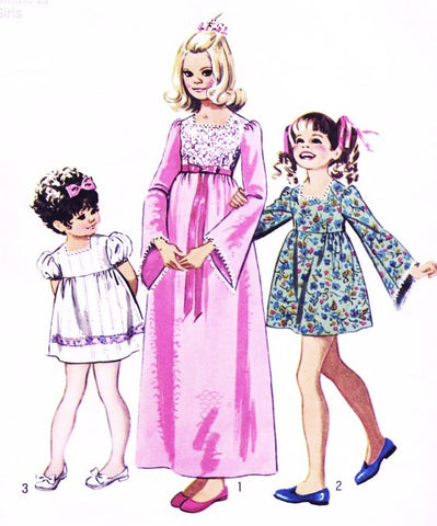 70s SWEET Little Girls Party Dress Pattern SIMPLICITY 9897 Three Cute Styles Size 8 Vintage Childrens Sewing Pattern