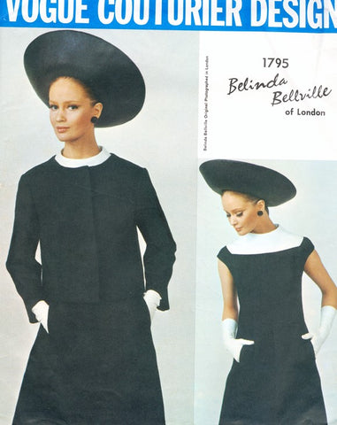 60s BELINDA BELLVILLE Striking Dress and Jacket Pattern VOGUE COUTURIER DESIGN 1795 Day or Cocktail A Line Dress and Fitted Jacket Bust 32 Vintage Sewing Pattern FACTORY FOLDED