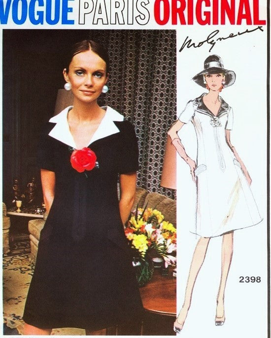 70s MOLYNEUX Lovely Dress Pattern VOGUE PARIS Original 2398 V Neckline – A  Vintage shop