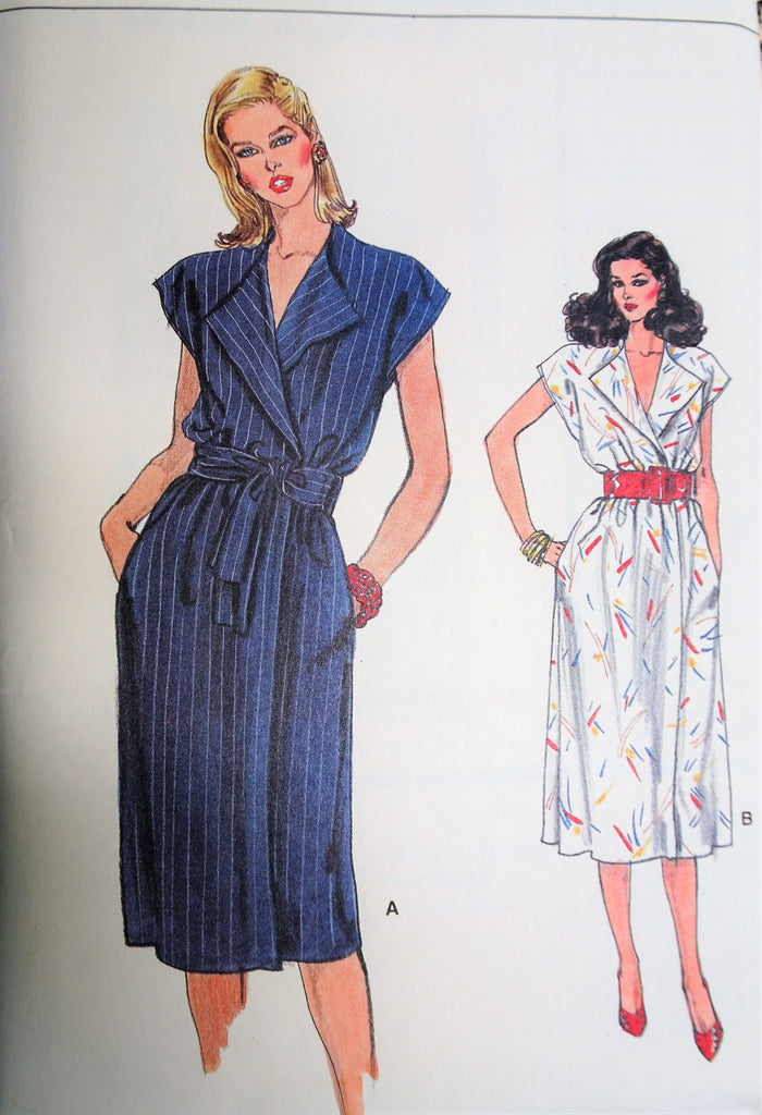 retro wrap dress pattern M8358 (PDF) | Misses' Vintage Wrap Dress by Laura Ashley